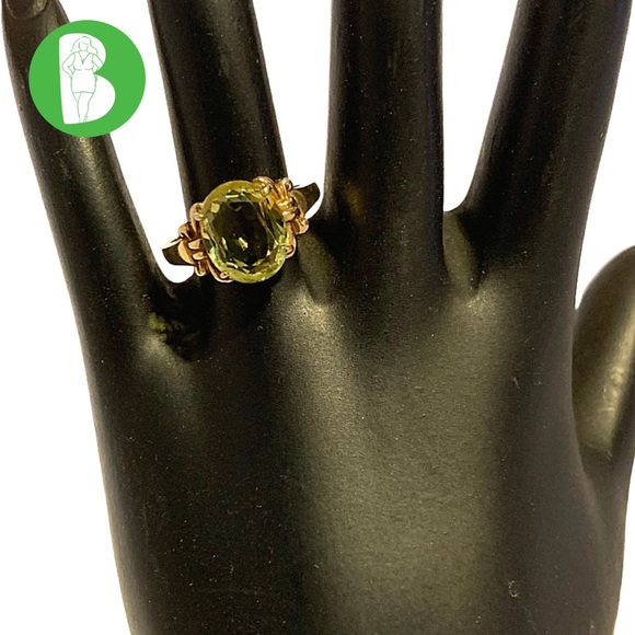10K SOLID YELLOW GOLD OVAL CUT CITRINE RING (7)